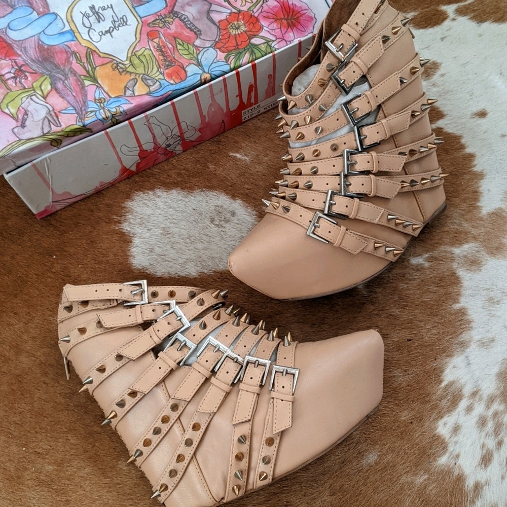 Jeffrey Campbell Zip 2 Stud Ivory Silver platform
